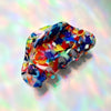 Curved Hair Claw Clip: Confetti Rainbow - Freshie & Zero Studio Shop