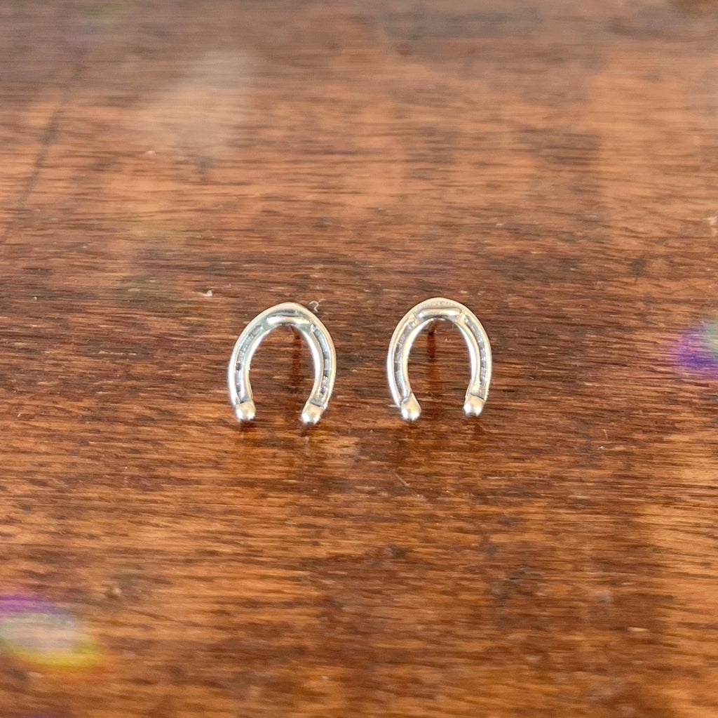 Tiny Stud Earrings: Silver Horseshoe - Freshie & Zero Studio Shop