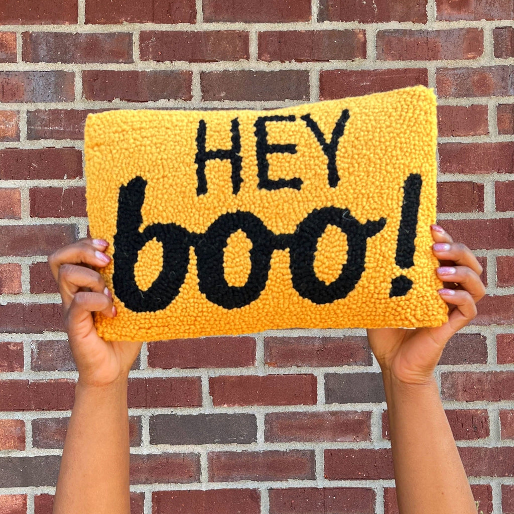 hey boo orange black hook pillow peking hendicraft