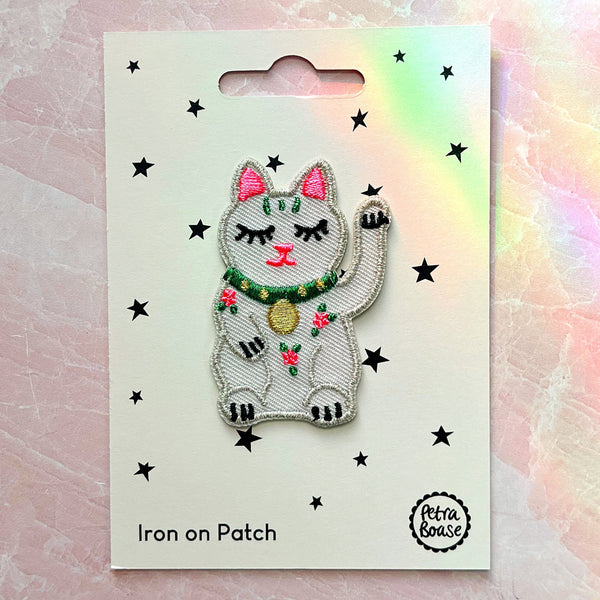 Iron on Patch - Lucky Cat - Freshie & Zero Studio Shop