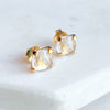 Gemstone Cushion Stud Earrings: Clear quartz - Freshie & Zero Studio Shop