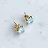 Gemstone Cushion Stud Earrings: Blue Topaz - Freshie & Zero Studio Shop