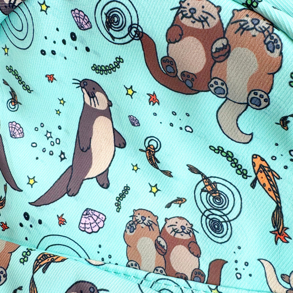 Mini Teal Backpack - Adorable Otters - Freshie & Zero Studio Shop