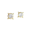 Compass Stud Earrings: Gold Vermeil Clear Quartz - Freshie & Zero Studio Shop