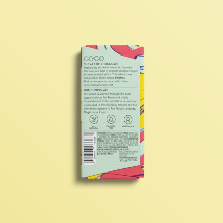 Salted Caramel Milk Chocolate Mini 20g Bar by COCO - Freshie & Zero Studio Shop