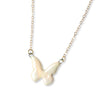 Butterfly Handmade Porcelain Necklace Iridescent White - Freshie & Zero Studio Shop