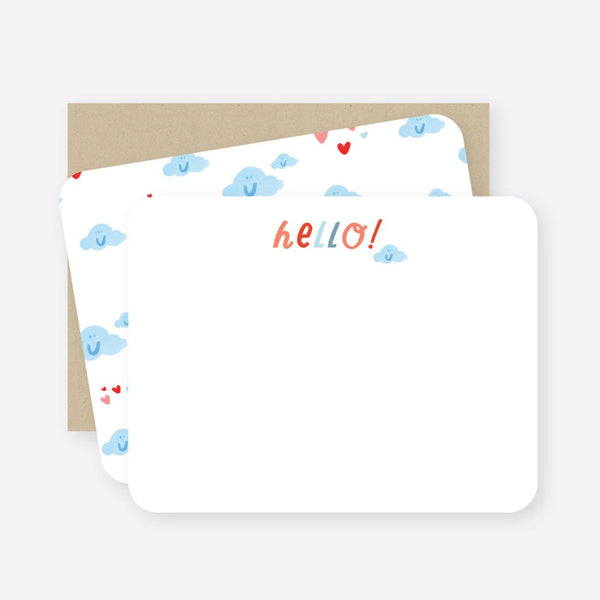 Hello! Flat Notecard Set - Freshie & Zero Studio Shop