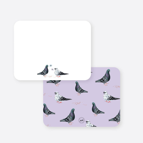 Chatting Pigeons Flat Notecard Set - Freshie & Zero Studio Shop