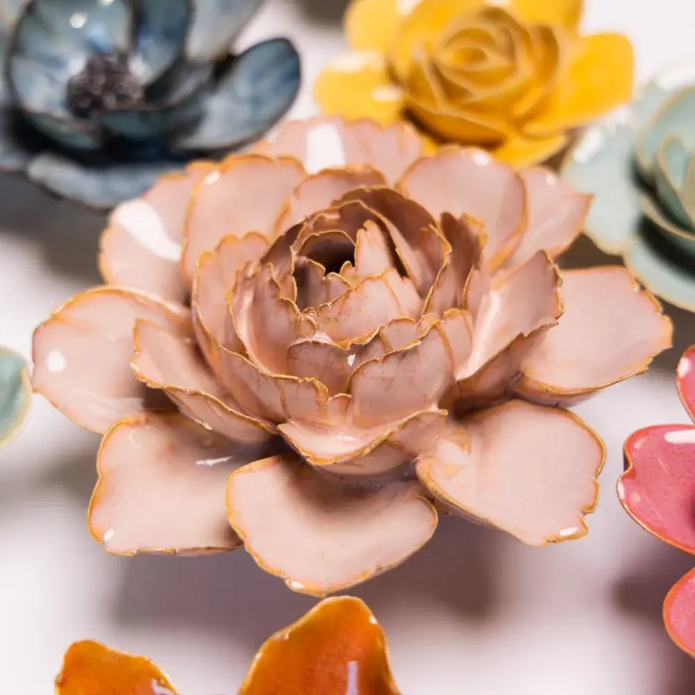 France Collection Ceramic Flower: Rose Pink Camellia - Freshie & Zero Studio Shop