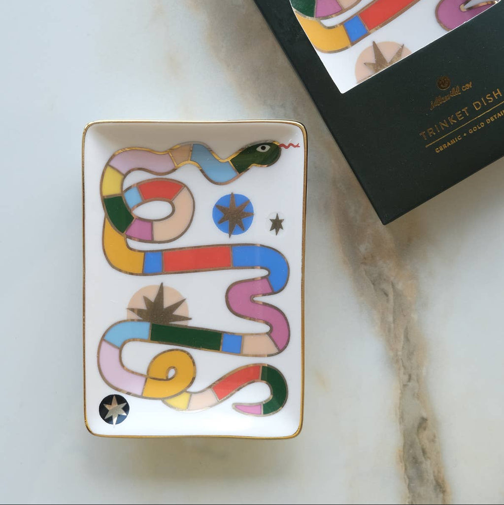 Rainbow Snake Porcelain Trinket Dish by Idlewild - Freshie & Zero Studio Shop