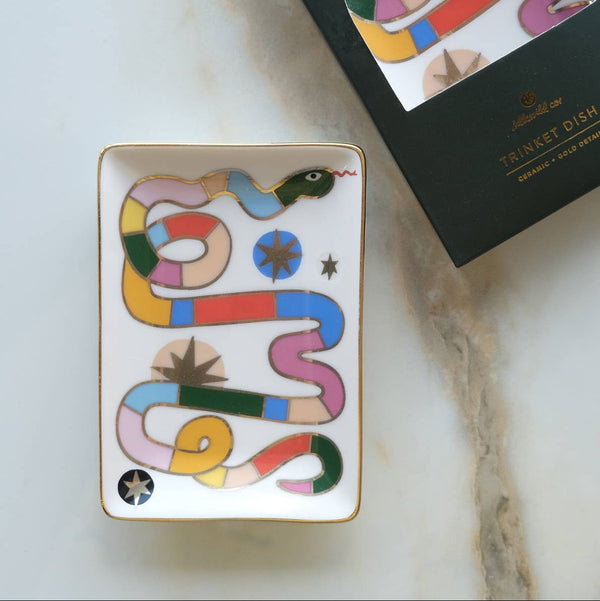 Rainbow Snake Porcelain Trinket Dish by Idlewild - Freshie & Zero Studio Shop