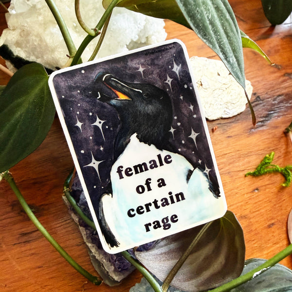 Female Of A Certain Rage: Feminist Sticker - Freshie & Zero Studio Shop