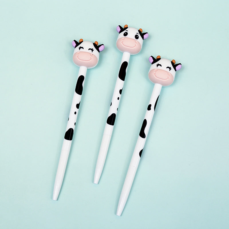 SET of 12 Colorful Milky Pens Cute Kawaii Milky Cow Print Pens