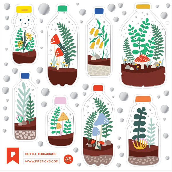 Bottle Terrarium Sticker Sheet by Pipsticks - Freshie & Zero Studio Shop