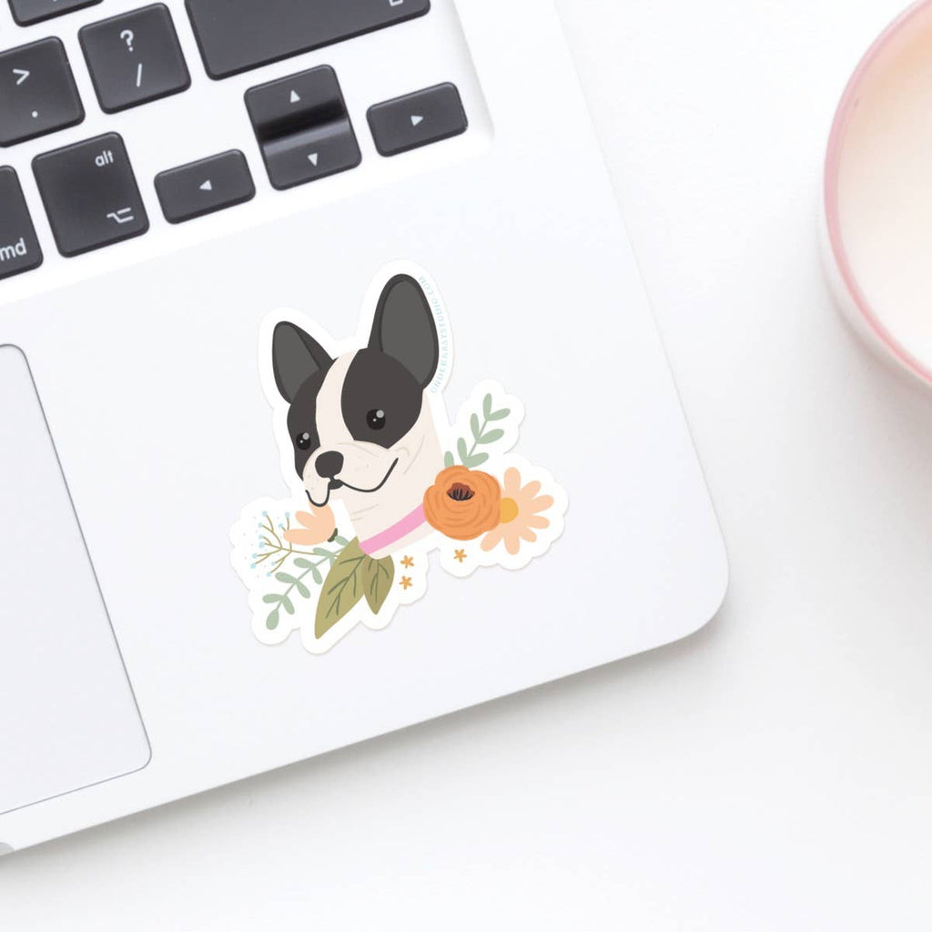 French Bulldog Floral Sticker - Freshie & Zero Studio Shop