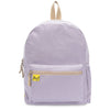 Organic Cotton Backpack by Fluf in lavender color, featuring adjustable straps and spacious main compartment.