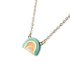 Teal & Peach Rainbow Ceramic Pendant Necklace - Freshie & Zero Studio Shop