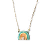 Teal & Peach Rainbow Ceramic Pendant Necklace - Freshie & Zero Studio Shop