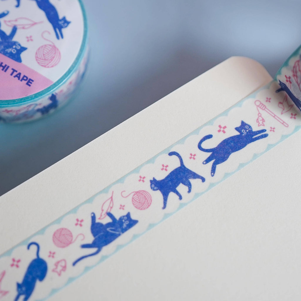 Washi Tape: Playful Cats + Yarn - Freshie & Zero Studio Shop