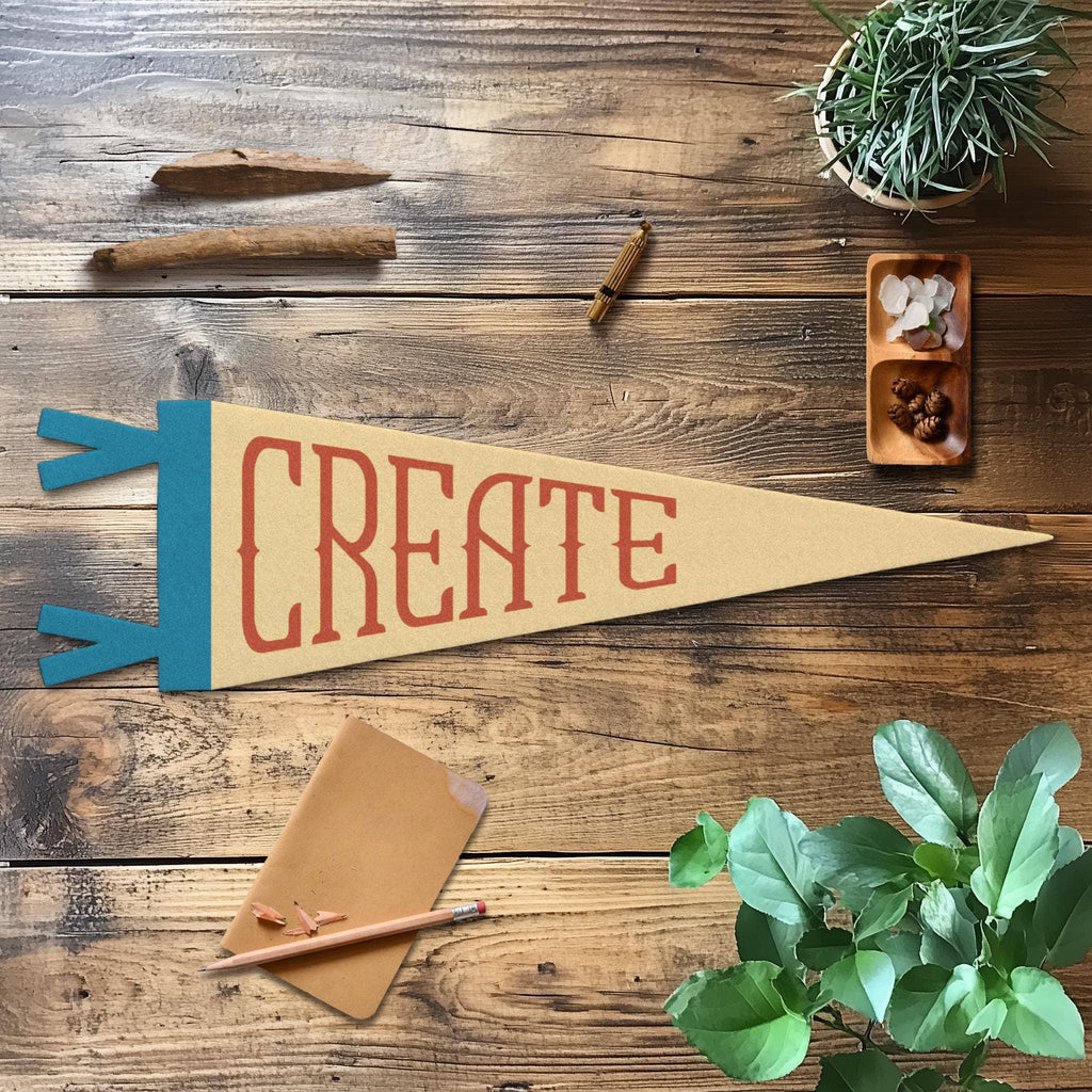 Create Felt Pennant: Neutral / Mini Pennant - Freshie & Zero Studio Shop