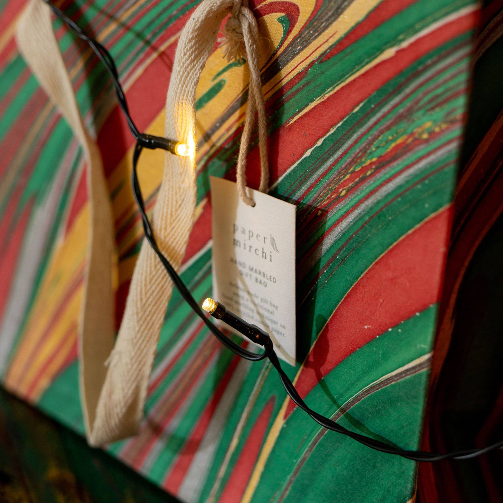 Medium Hand Marbled Gift Bags - Christmas Glitz - Freshie & Zero Studio Shop