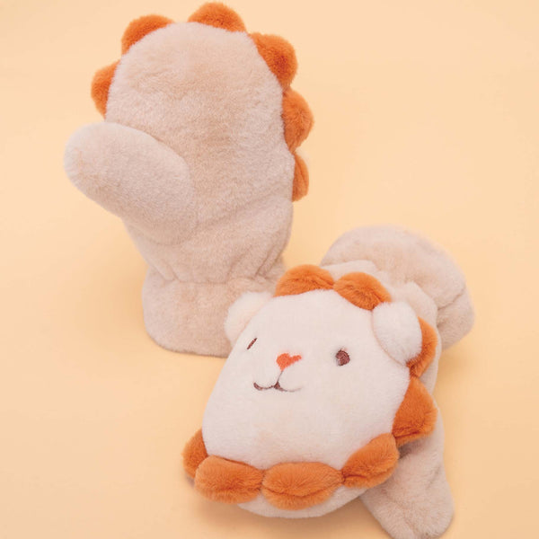 Kids Cute Lion Fluffy Mittens by Powder UK - Freshie & Zero Studio Shop