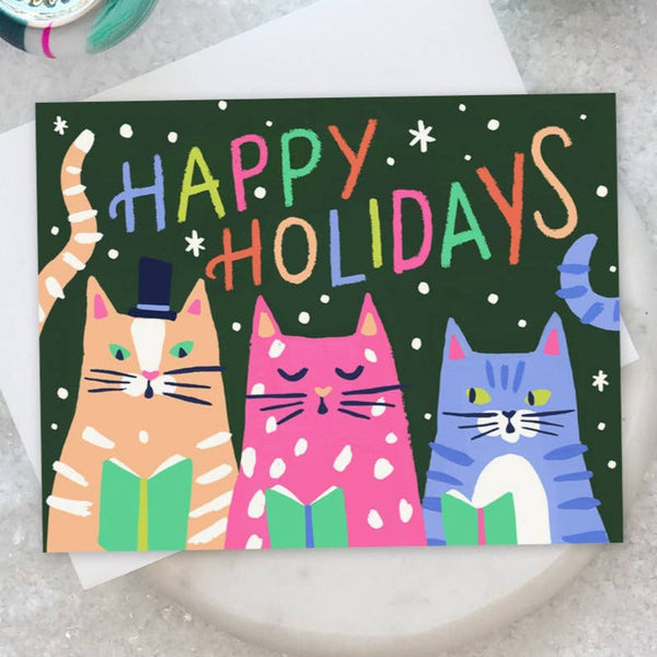 Idlewild Boxed Christmas Cards: Kitty Carols - Freshie & Zero Studio Shop