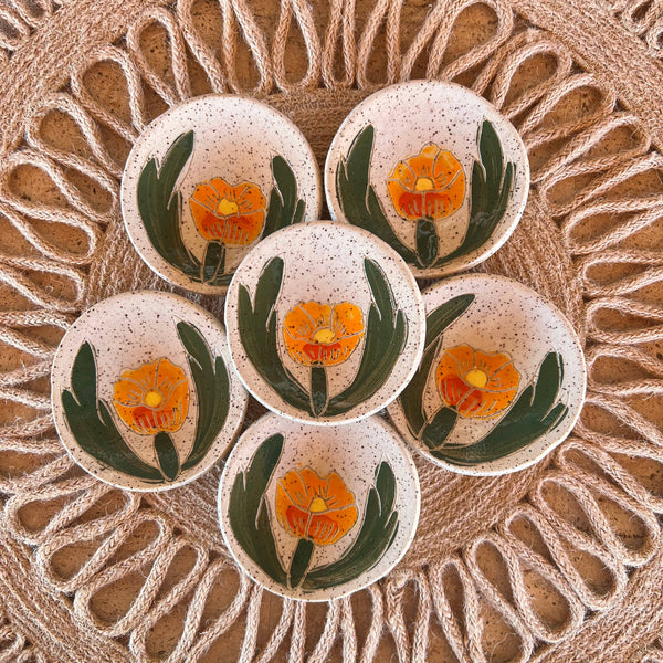 Globe Mallow Sgraffito Trinket Dish - Freshie & Zero Studio Shop