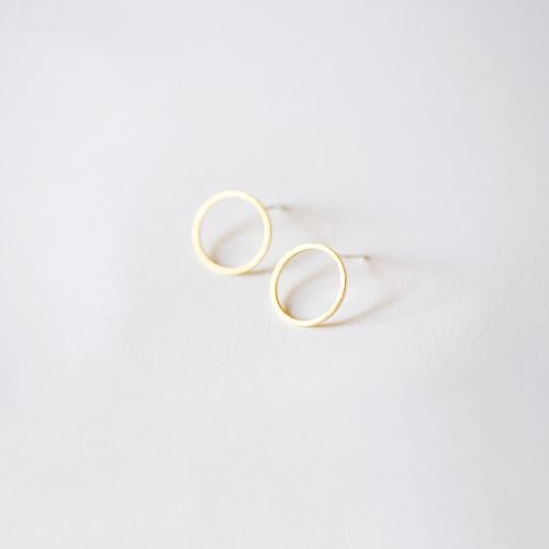 Open Circle Gold Stud Earrings - Freshie & Zero Studio Shop