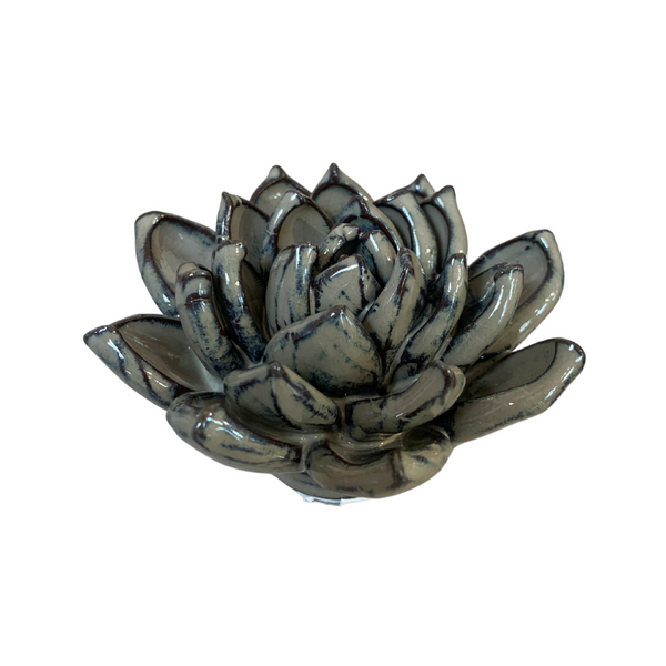 Ceramic Bloom: Taupe Navy Brown Flower - Freshie & Zero Studio Shop