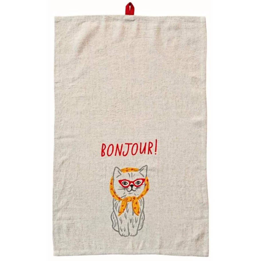 French Animals Linen Blend Tea Towels - Freshie & Zero Studio Shop