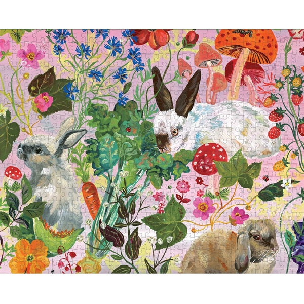 Rabbits by Nathalie Lété Puzzle: 500 Pieces - Freshie & Zero Studio Shop