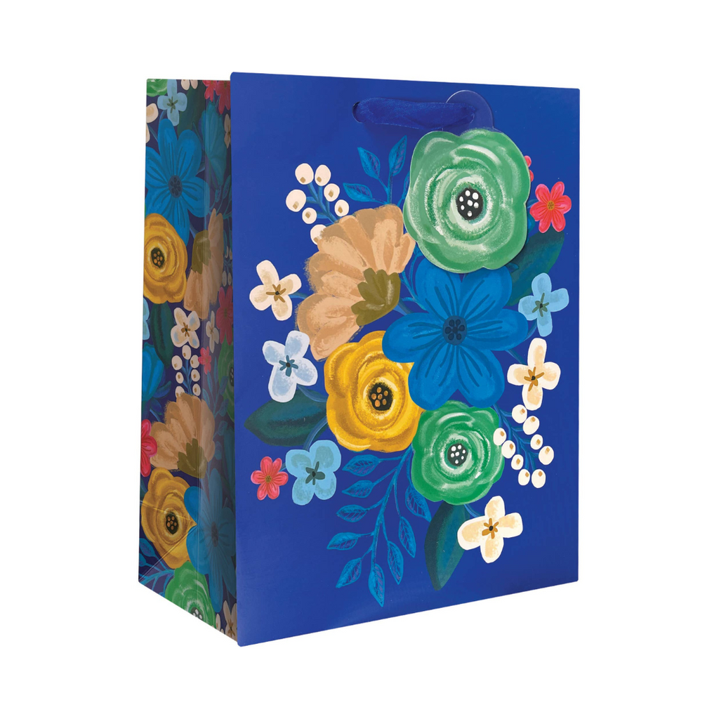 Floral Blue Gift Bag - Medium - Freshie & Zero Studio Shop