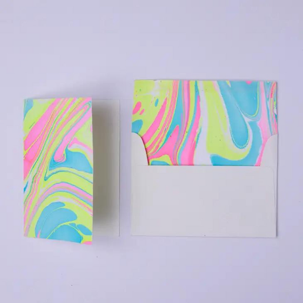 Neon Marbled Greeting Card - Freshie & Zero Studio Shop