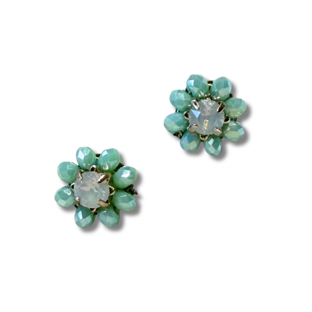 Charlotte Swarovski Crystal Flower Stud Earrings - Freshie & Zero Studio Shop