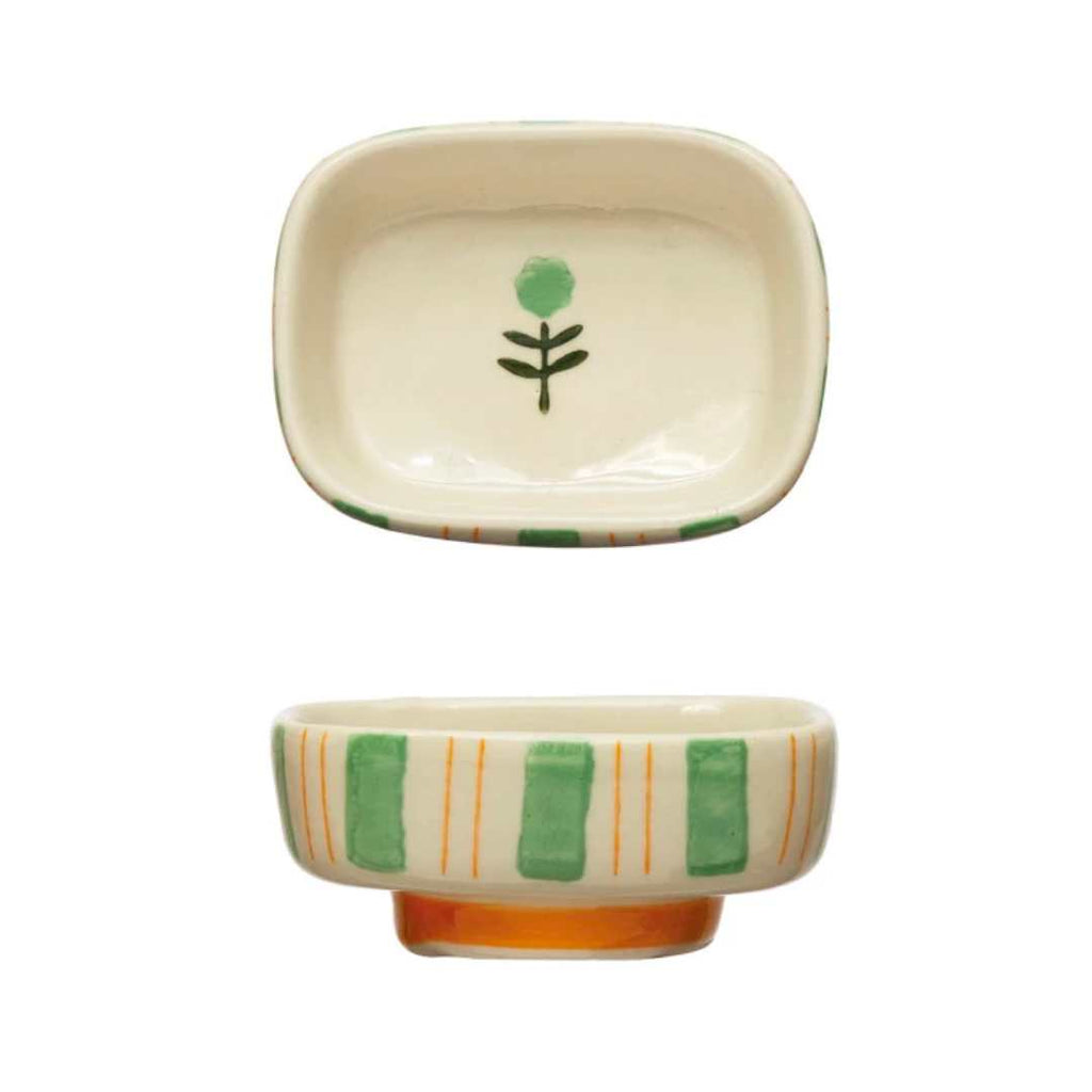 Flower & Stripes Footed Mini Bowl - Freshie & Zero Studio Shop