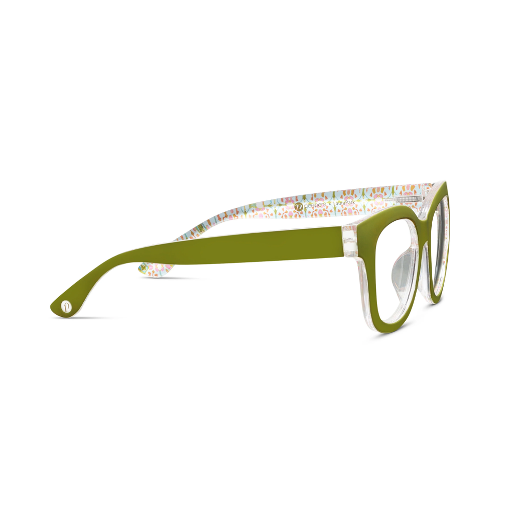Peepers x Laura Park Reading Glasses: Center Stage - Green/Gasparilla - Freshie & Zero Studio Shop