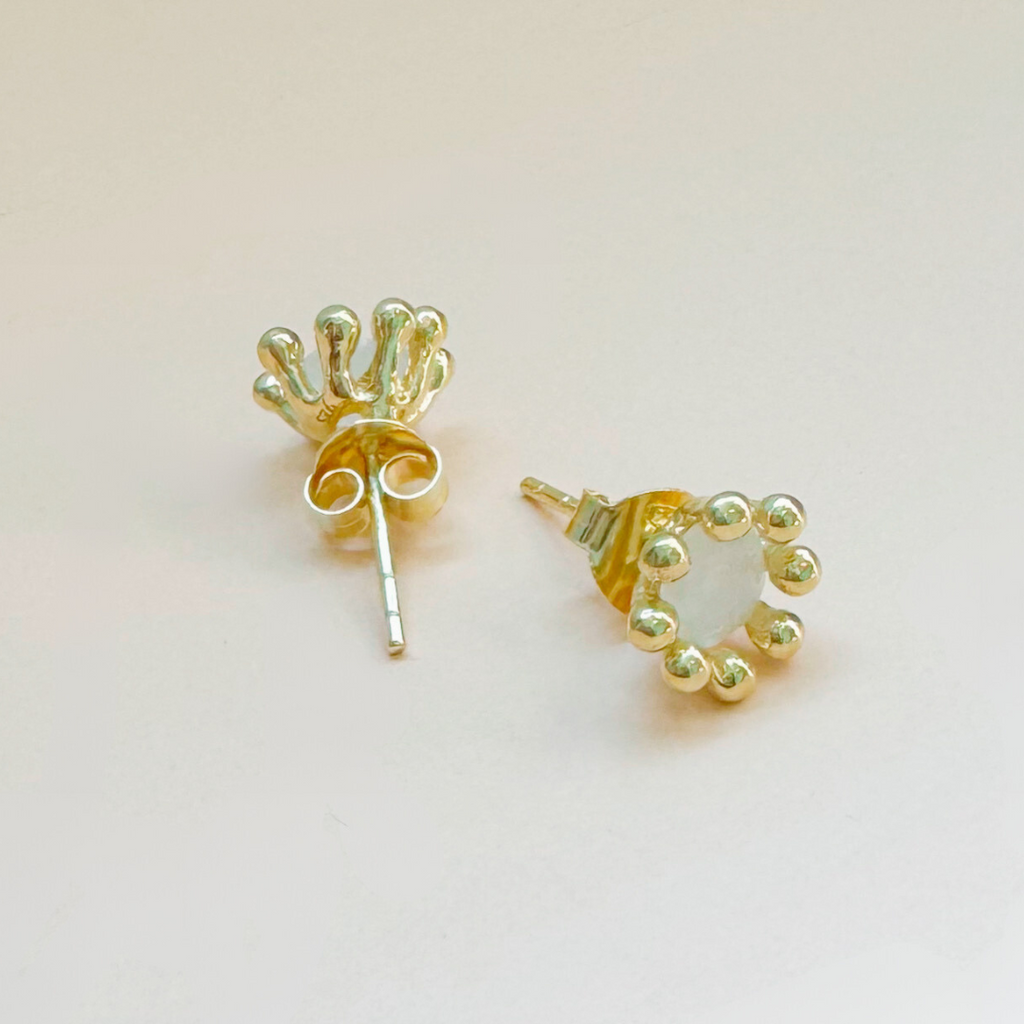 Starburst Gemstone Stud Earrings: Moonstone - Freshie & Zero Studio Shop