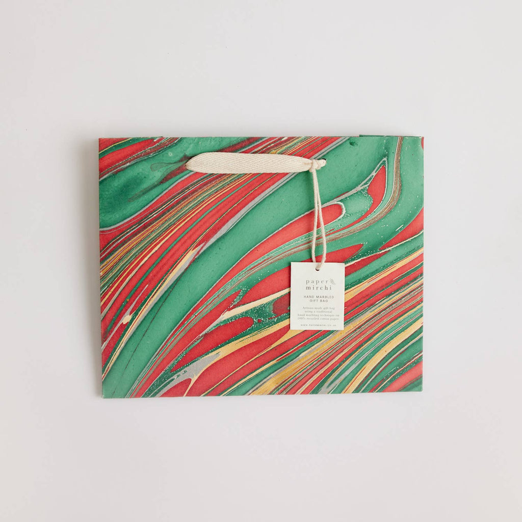 Medium Hand Marbled Gift Bags - Christmas Glitz - Freshie & Zero Studio Shop