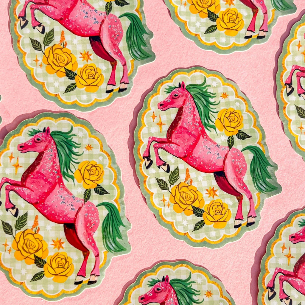 Sparkle Pony Glitter Sticker - Freshie & Zero Studio Shop