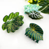 Acetate Leaf Hair Claw Clip, Monstera Leaf Hair Clip: Dark Green Blue - Freshie & Zero Studio Shop
