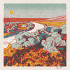 Caroline Clark Desert Mountain #40 square art print featuring layered desert mountains in warm neutral tones