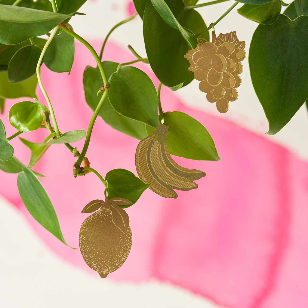 Brass Plant Accessory: Yellow Fruit Trio - Freshie & Zero Studio Shop