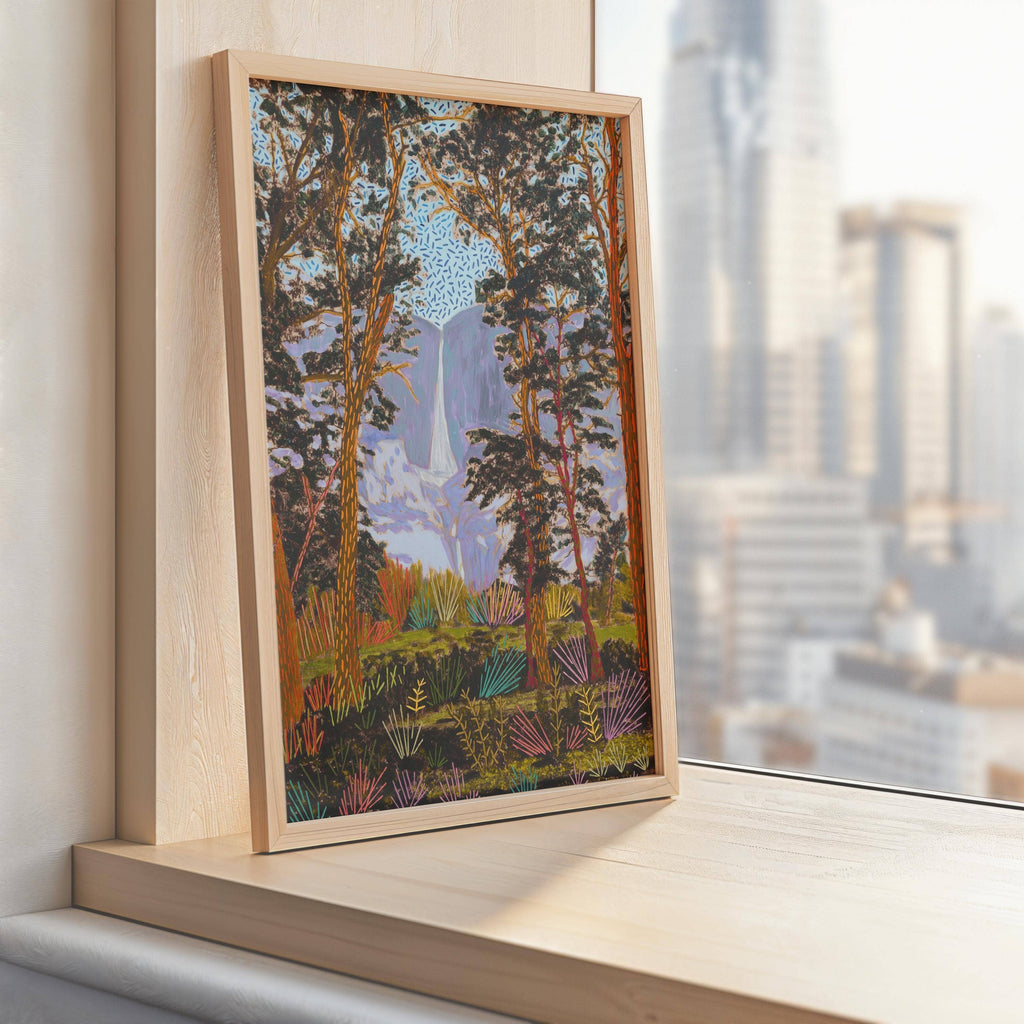 Yosemite National Park art print by El Baker Art, 8x10 poster featuring scenic landscape artwork in vibrant colors.
