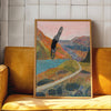 El Baker Art swimming diver art print, 8x10 poster featuring vibrant underwater scene with a diver in colorful artwork.