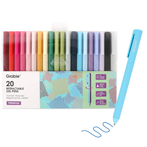 Retractable Vibrant Colors Gel Pens Set of 20 - Freshie & Zero Studio Shop