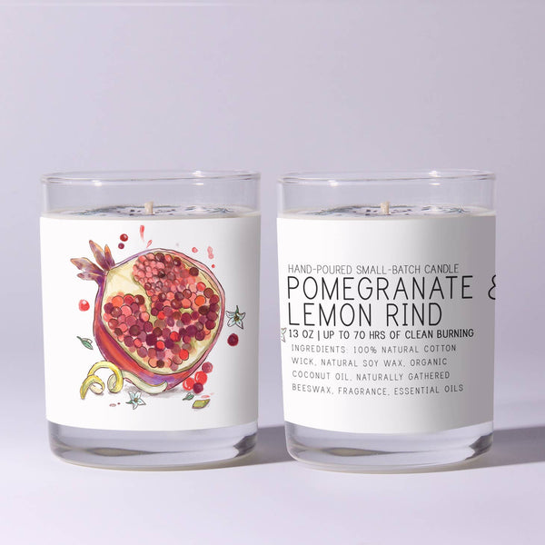 Pomegranate & Lemon Rind 7oz Just Bee Candle - Freshie & Zero Studio Shop