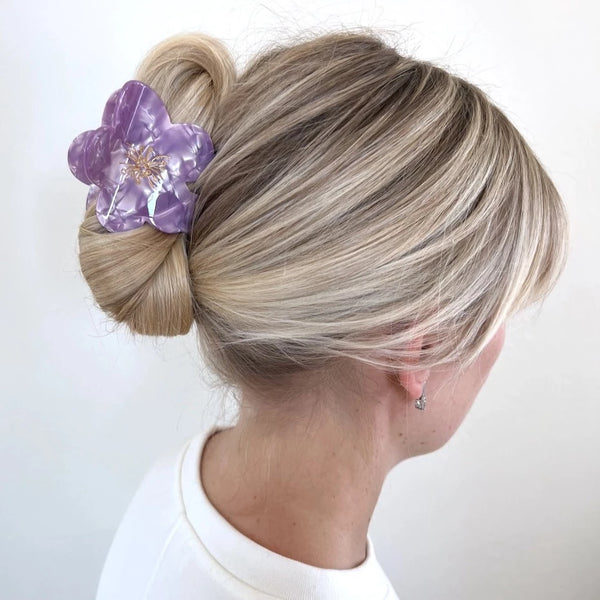 Hair Claw Clip: Violet Flower - Freshie & Zero Studio Shop