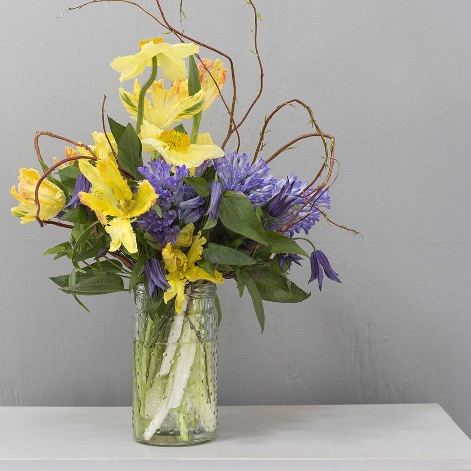 Clear Glass Hobnail Jar Vase - Freshie & Zero Studio Shop