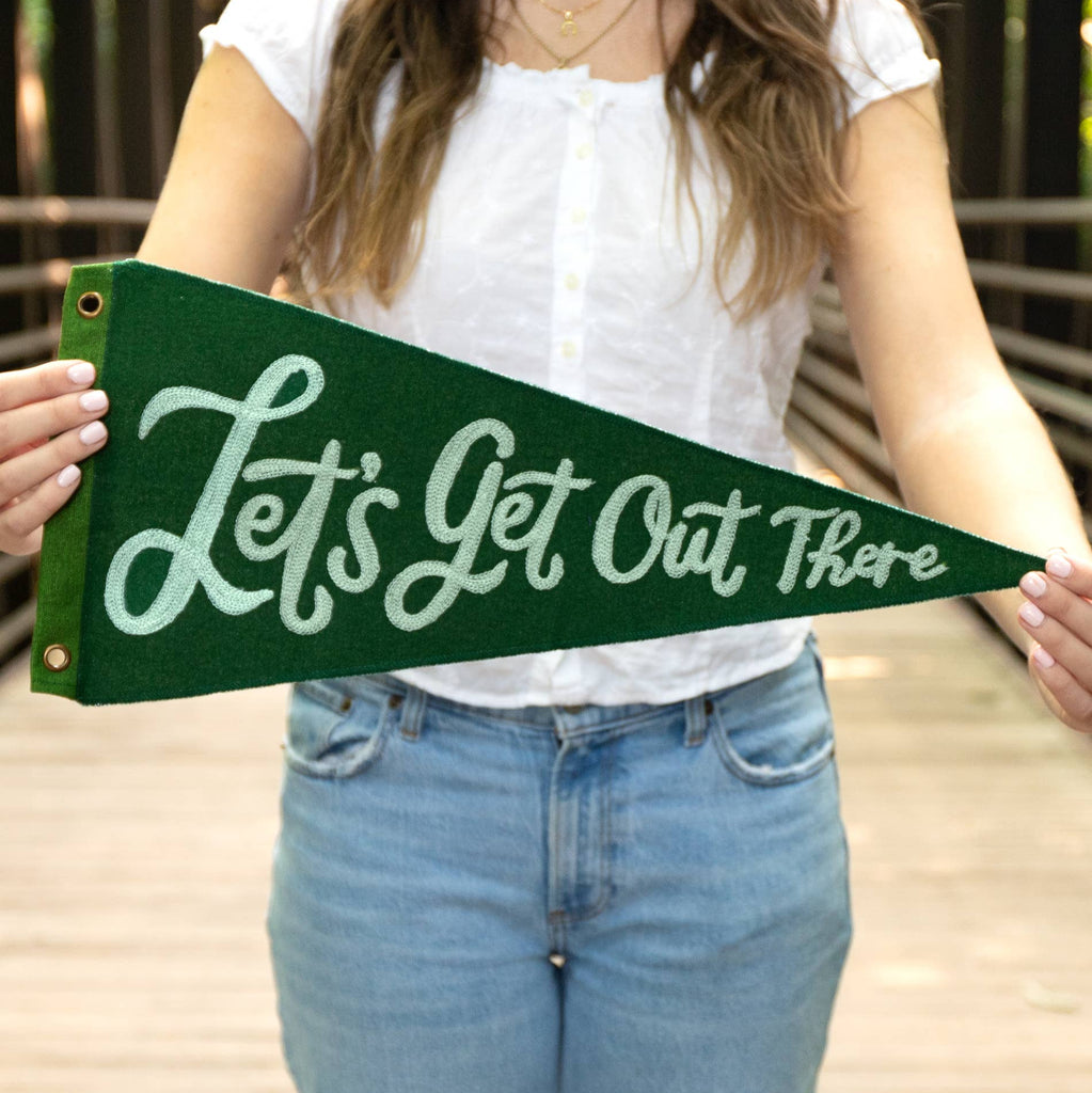 Let's Get Out There Pennant Flag - Freshie & Zero Studio Shop